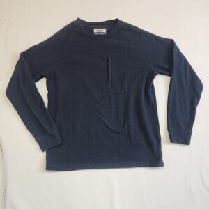 Magellen Clasic Fit crew neck Mens Large Fleece Pullover Sweater Blue